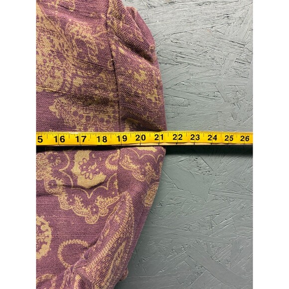 Maje Large Tote Bag Purple Paisley Print Linen Shoulder Carryall Boho Style - Picture 10 of 12